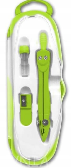 Cyrkiel szkolny z grafitem 2mm ( grafity +temperówka) PC-101 zielony w etui TT7634 PENMATE
