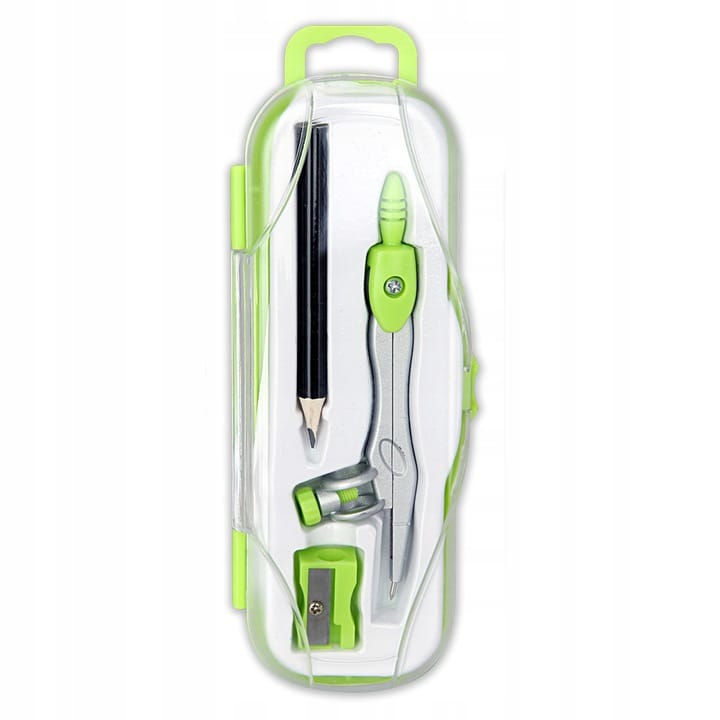 Cyrkiel szkolny z ołówkiem + temperówka w etui PC-102 zielony TT7638 PENMATE