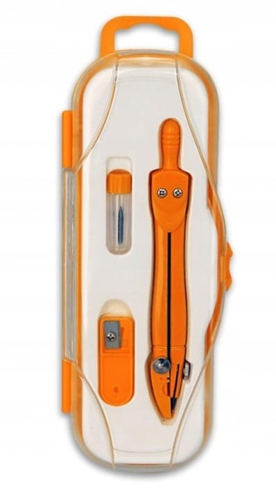 Cyrkiel szkolny z grafitem 2mm ( grafity +temperówka) PC-101 żółty w etui TT7631 PENMATE