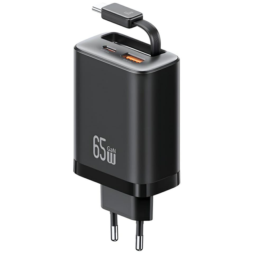 Ładowarka sieciowa USAMS Xiang Series    CC299 65W 1xUSB-C 1xUSB-A + kabel USB-C czarny