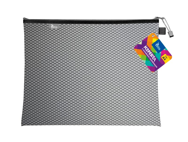 Koperta A4 z suwakiem metalowym CZARNA BT605-V TETIS