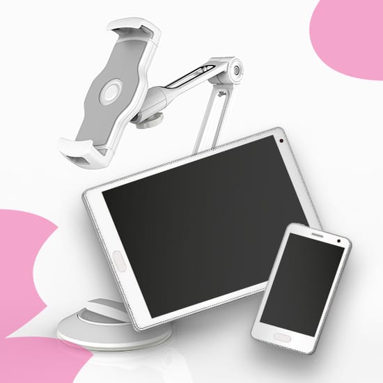 uchwyt do tabletu 12.9 cala, uniwersalna podstawka na telefon i tablet, elastyczny rozstaw ramion, uchwyt do smartfona i iPada