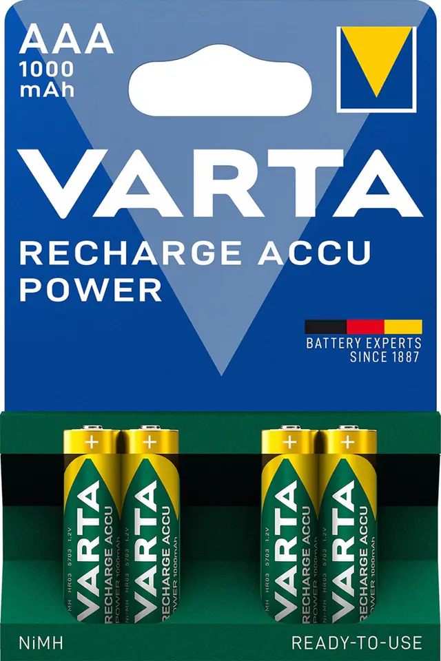 Zestaw akumulatorków AAA Varta 1000mAh, Ni-MH