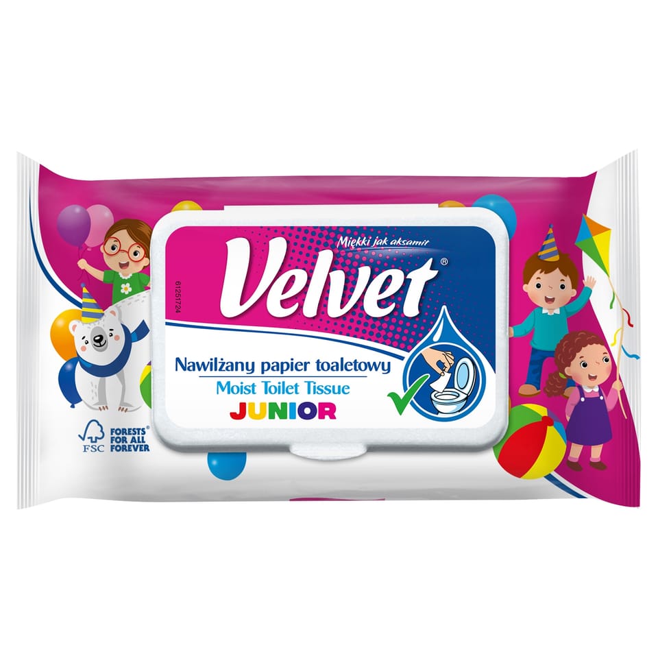 Papier toaletowy VELVET (48 listków) nawilżany Junior