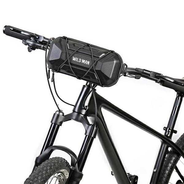 Torba rowerowa Wildman XT17 1L na mostek PU+EVA wodoodporna Czarna