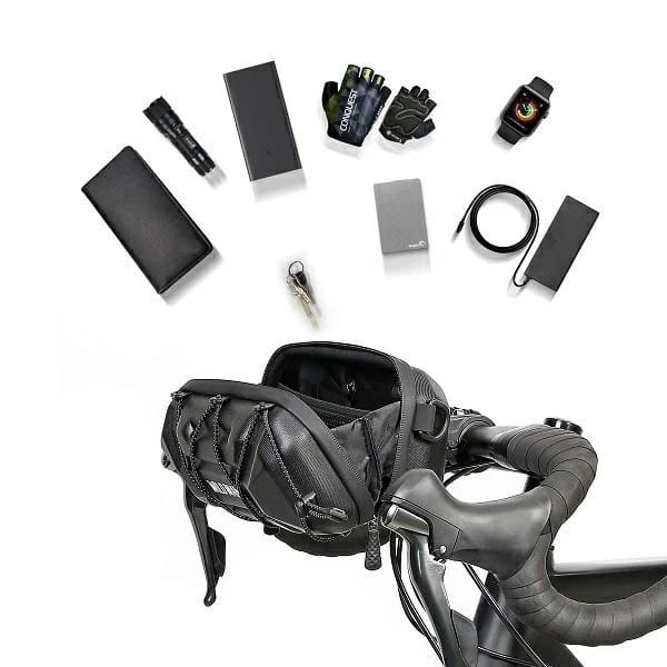 Torba rowerowa Wildman XT17 1L na mostek PU+EVA wodoodporna Czarna