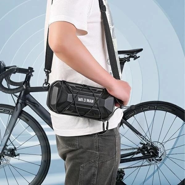 Torba rowerowa Wildman XT17 1L na mostek PU+EVA wodoodporna Czarna