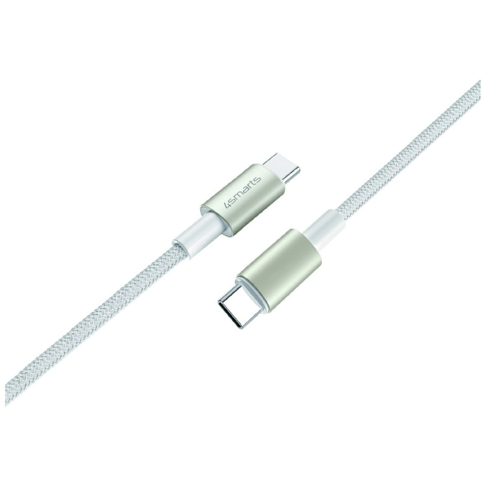 Kabel USB-C/USB-C 4smarts PremiumCord    60W SET 3szt 0.5M+1.5M+3M biały/srebrny