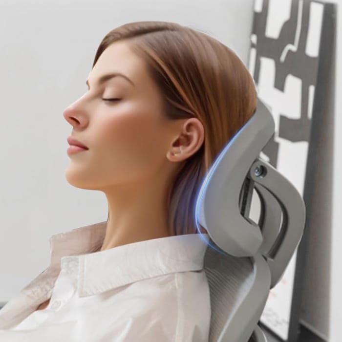 ergonomiczne krzesło do biurka, fotel biurowy z podparciem lędźwiowym, krzesło obrotowe z zagłówkiem, wygodne krzesło do pracy przy komputerze, regulowany fotel do home office, czarne krzesło do biura z siatką, fotel dla gracza z podłokietnikami, krzesło z regulacją wysokości i oparcia