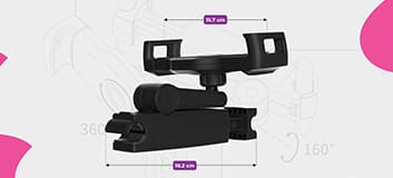 uchwyt samochodowy na tablet, uchwyt zagłówek do tabletu, uchwyt do telefonu do auta, uchwyt Spacetronik SPE-M22, tablet w aucie, uchwyt dla dzieci do tabletu, montaż tabletu do zagłówka, uchwyt tablet samochód
