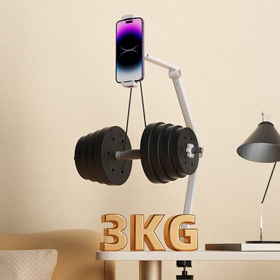 uchwyt biurkowy do tableta, podstawka na iPad, uchwyt z klamrą do biurka, uchwyt do smartfona na biurko, Spacetronik uchwyt tablet, regulowany uchwyt biurkowy, stojak do tabletu z klipsem, ramię do tableta biurko