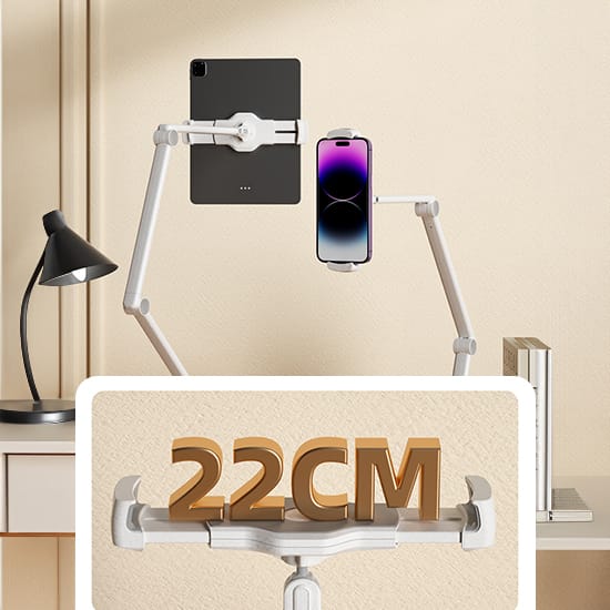 uchwyt biurkowy do tableta, podstawka na iPad, uchwyt z klamrą do biurka, uchwyt do smartfona na biurko, Spacetronik uchwyt tablet, regulowany uchwyt biurkowy, stojak do tabletu z klipsem, ramię do tableta biurko