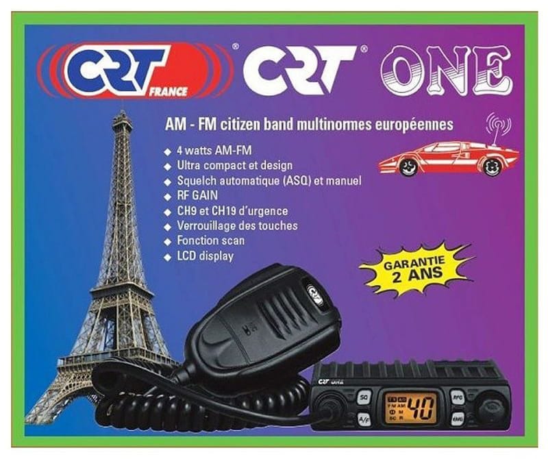 Radio CB CRT ONE mini 10cm AM FM ASQ Vox