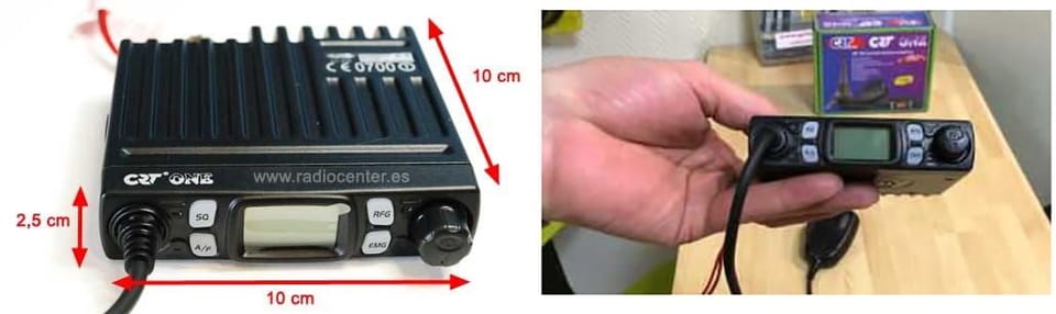 Radio CB CRT ONE mini 10cm AM FM ASQ Vox