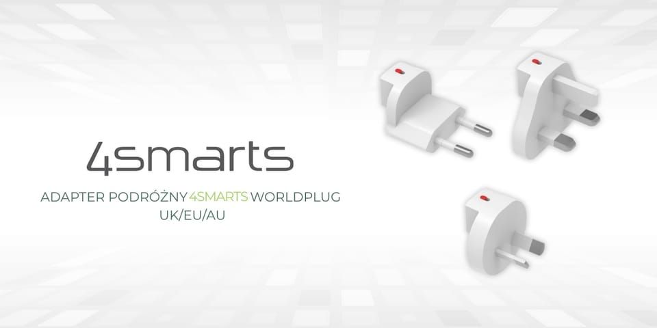 Adapter podróżny 4smarts Worldplug do    GaN Flex, Hybrid Charger 6in1, FlatPlug Slim (UK, EU, AU) 3 szt biały