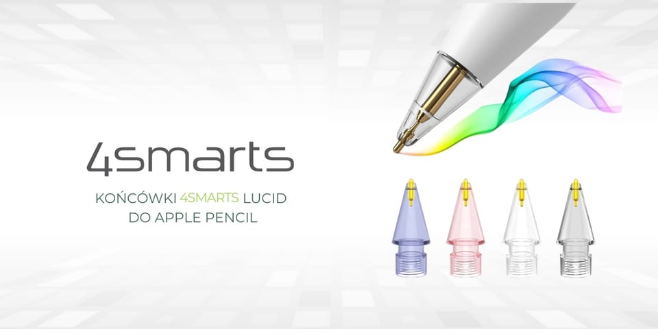 Końcówki do rysika 4smarts Lucid do      Apple Pencil 1. gen./2. gen./USB-C/Pro 4szt wielokolorowe