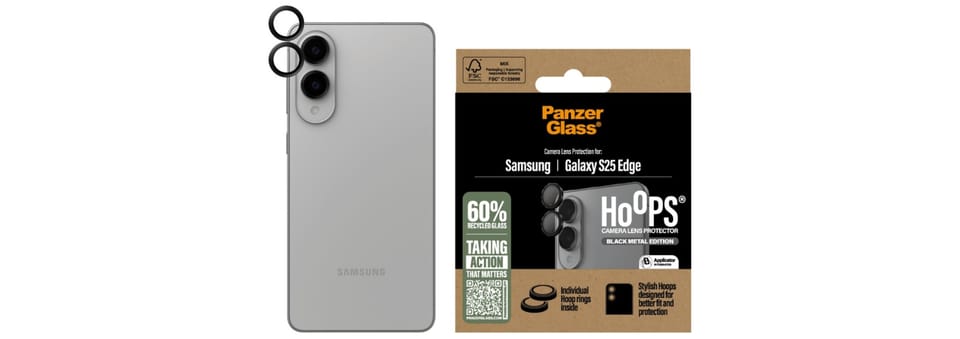 Szkło hartowane na obiektyw PanzerGlass  Hoops Lens Protector do Samsung Galaxy S25 Edge czarny