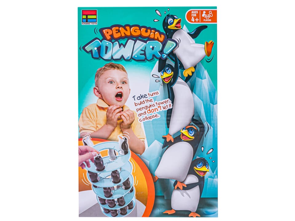 Gra zręcznościowa PINGWINKOWA WIEŻA "Penguin Tower" Ruchoma, krzywa wieża Budowanie Wieży