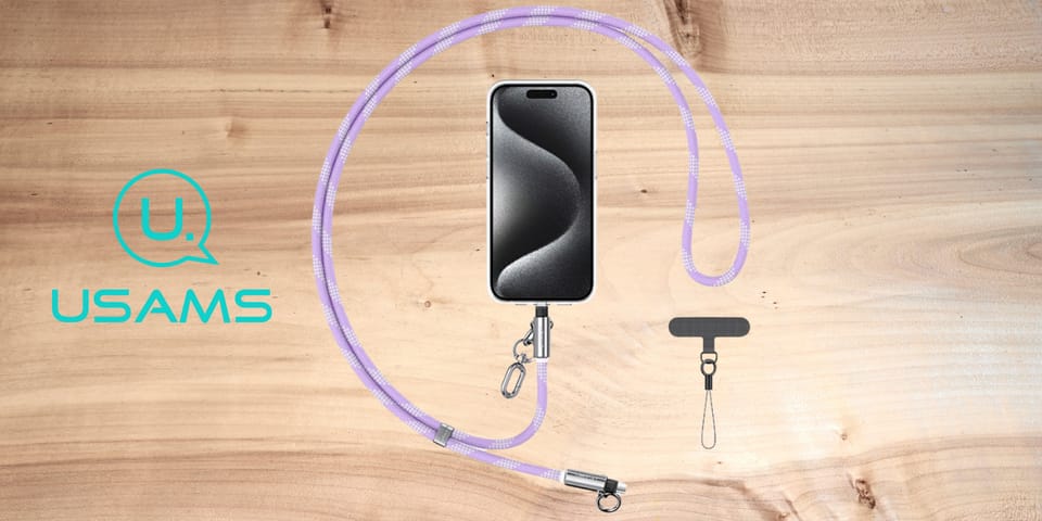 Smycz do telefonu z kablem do ładowania  Usams SJ746 30W USB-C do Lightning 1.2m fioletowy