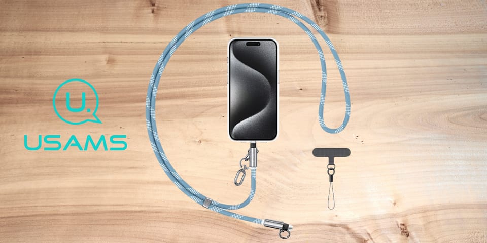 Smycz do telefonu z kablem do ładowania  Usams SJ746 30W USB-C do Lightning 1.2m niebieski