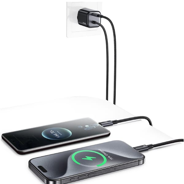 Ładowarka sieciowa USAMS JC Series CC261 20W GaN Mini Fast Charger 2xUSB-C czarny