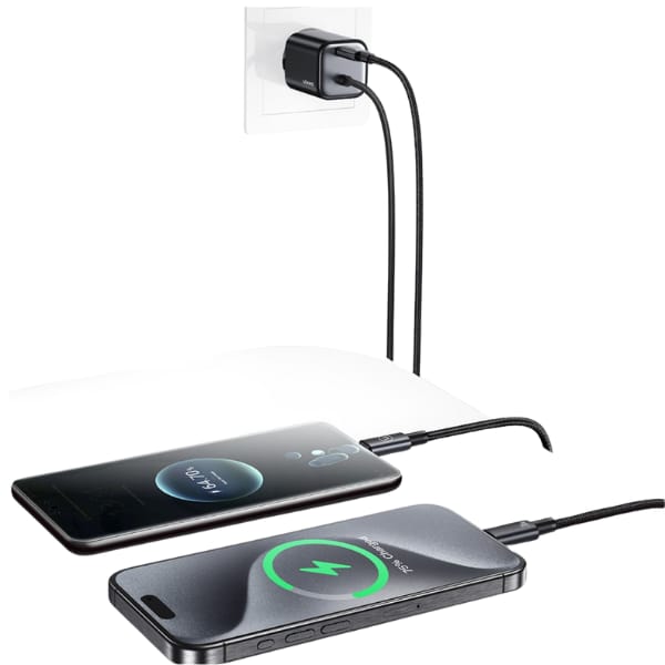 Ładowarka sieciowa USAMS JC Series CC264 30W GaN Mini Fast Charge 2xUSB-C biały