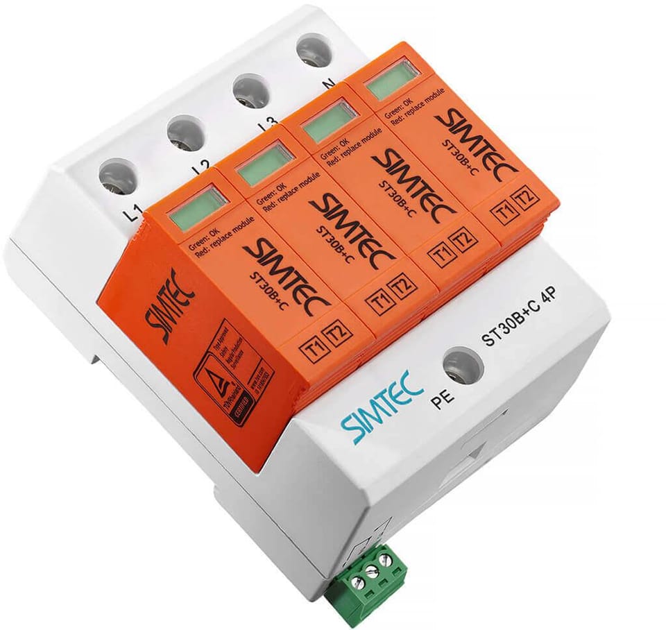 Warystorowy ogranicznik przepięć B+C Typ 1+2 4P 30kA 275V SIMTEC ST30B+C Typ 1+2 4P 85201010