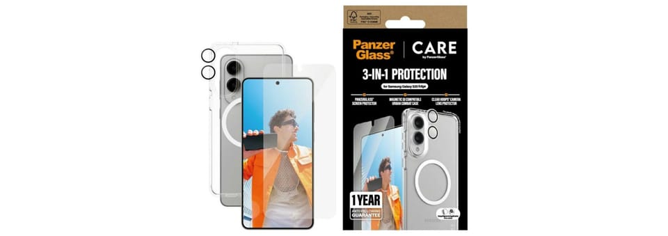 Zestaw ochronny CARE by PanzerGlass      Flagship 3w1 Etui+Szkło+Lens do Samsung Galaxy S25 Edge