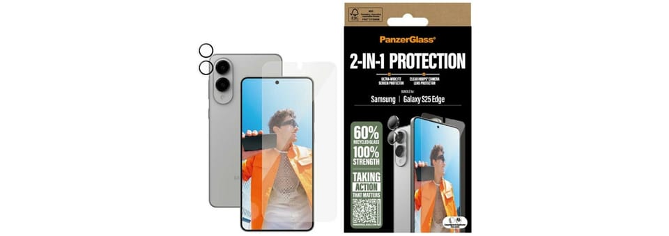 Zestaw ochronny PanzerGlass Hoops+UWF    2w1 Szkło+Lens do Samsung Galaxy S25 Edge