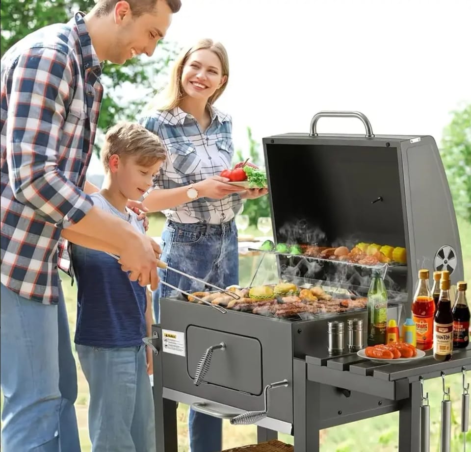 Grill ogrodowy zamykany żeliwny ruszt. Deluxe GQ11