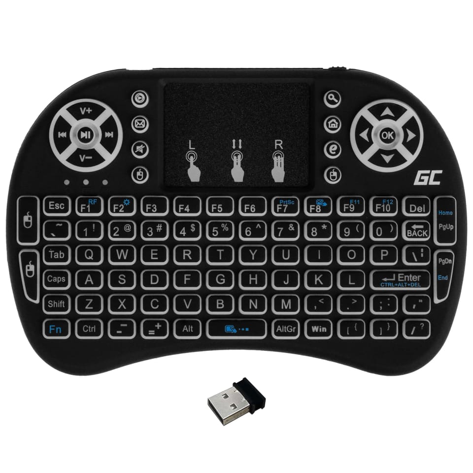 Bezprzewodowa mini Klawiatura Alogy podświetlana 3 kolory touchpad