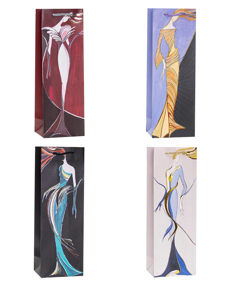 Torebka prezentowa 12x36x9cm TBG-24003-HS-BB ROZETTE