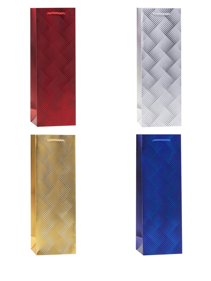 Torebka prezentowa 12x35x9cm na butelkę TBG-24158-BB emboss ROZETTE