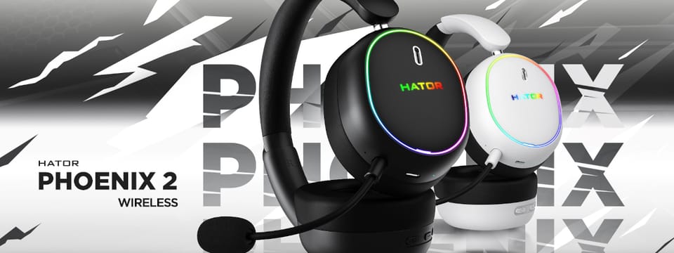 Słuchawki dla graczy Hator Phoenix 2 Wireless bezprzewodowe czarne