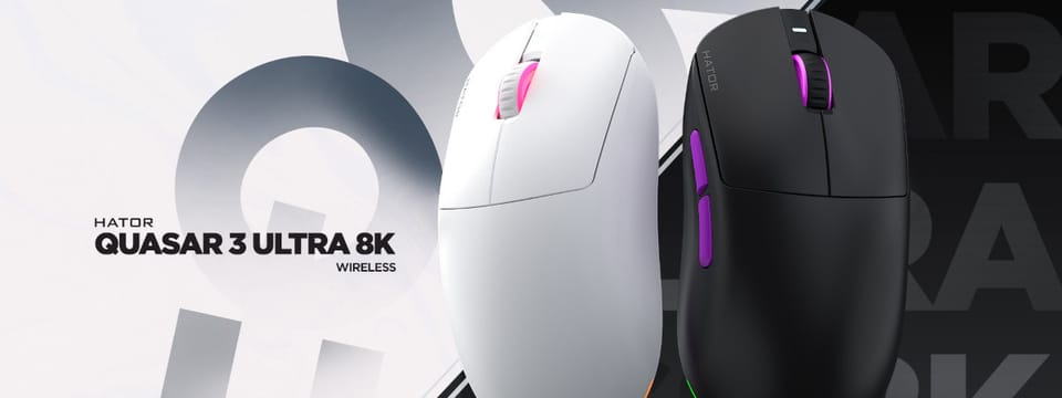 Mysz dla graczy Hator Quasar 3 Ultra 8K Wireless czarna