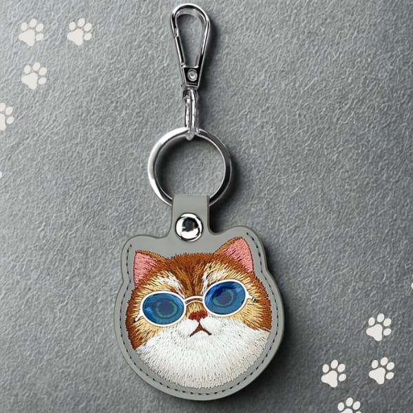 Etui na lokalizator / brelok Nimmy       Glasses Cool Cat szary