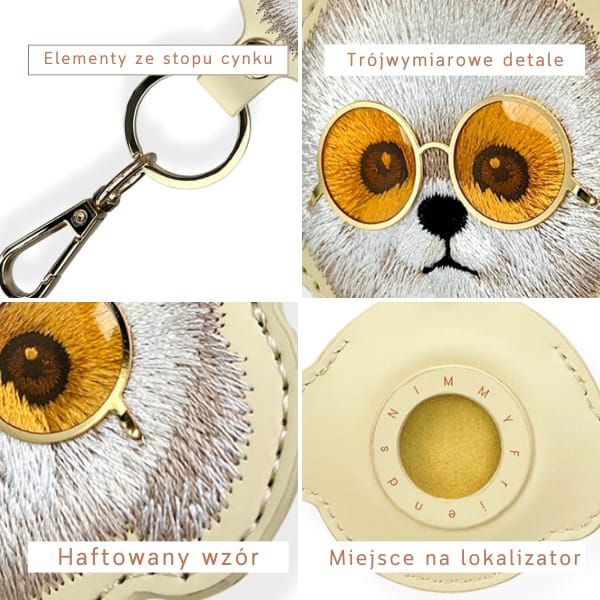 Etui na lokalizator / brelok Nimmy       Glasses Cool Dog khaki