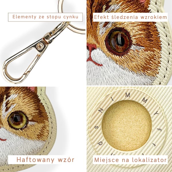 Etui na lokalizator / brelok Nimmy Big   Eyed Pet 2.0 Cat khaki