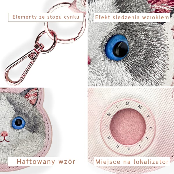 Etui na lokalizator / brelok Nimmy Big   Eyed Pet 2.0 Cat różowy