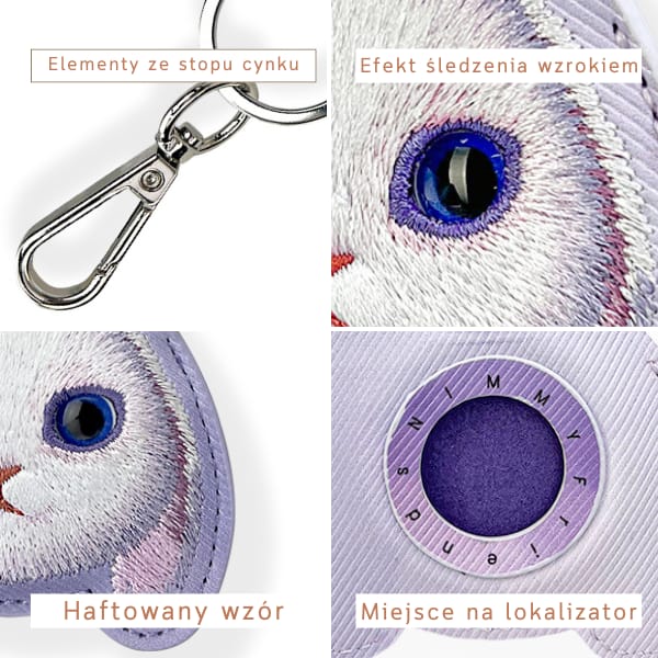 Etui na lokalizator / brelok Nimmy Big   Eyed Pet 2.0 Rabbit fioletowy