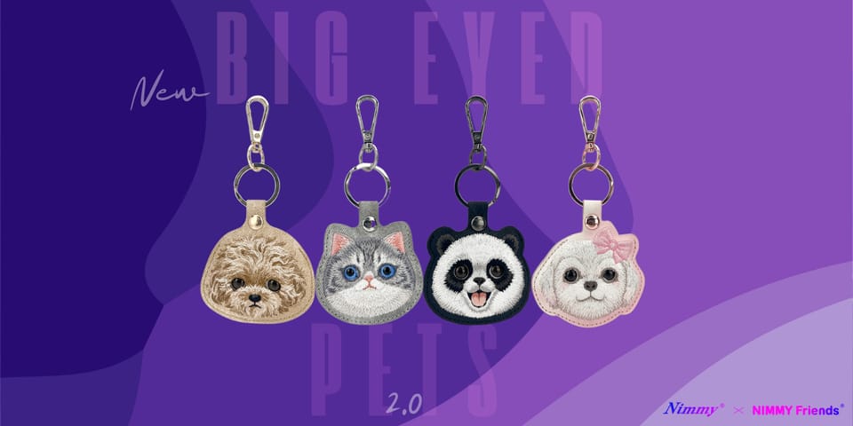 Etui na lokalizator / brelok Nimmy New   Big Eyed Pet 2.0 Dog różowy