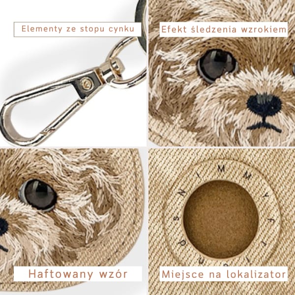 Etui na lokalizator / brelok Nimmy New   Big Eyed Pet 2.0 Dog brązowy