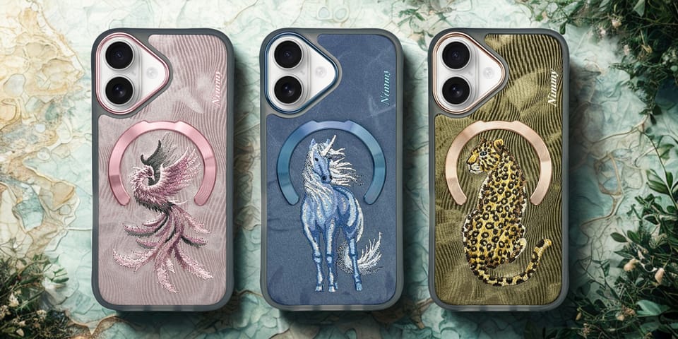 Etui Nimmy Magnetic Fantasy Animal       MagSafe do iPhone 16 różowo złoty