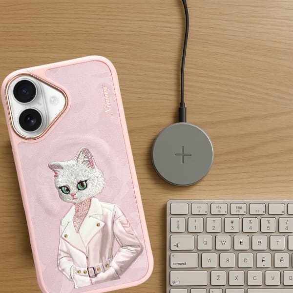 Etui Nimmy Magnetic fashion cute pet     MagSafe do iPhone 16 różowy