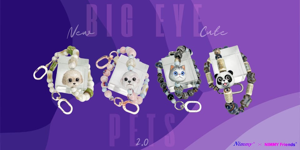 Zawieszka na torebkę handstrap Nimmy New Big Eye Cute Pets 2.0 czarny