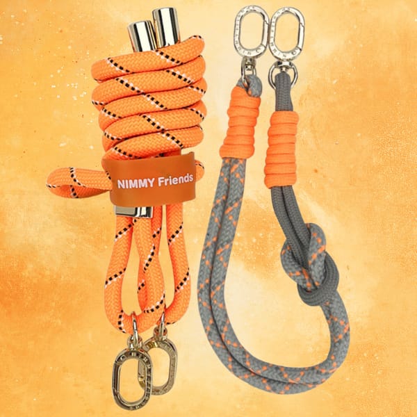 Zestaw crossbody + handstrap Nimmy       Cool&Cute 2.0 pomarańczowo szary