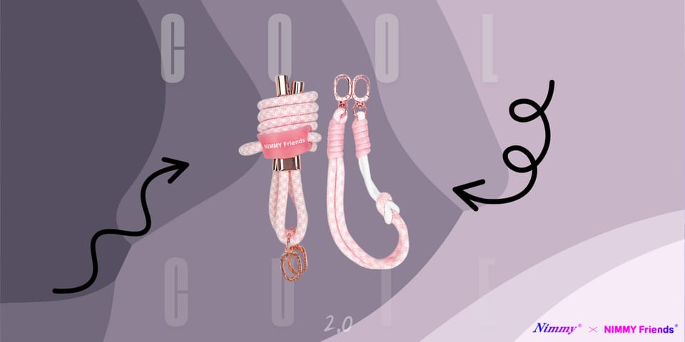 Zestaw crossbody + handstrap Nimmy       Cool&Cute 2.0 różowy