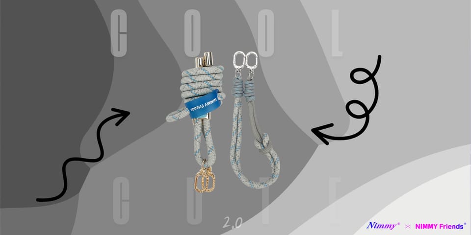 Zestaw crossbody + handstrap Nimmy       Cool&Cute 2.0 szary