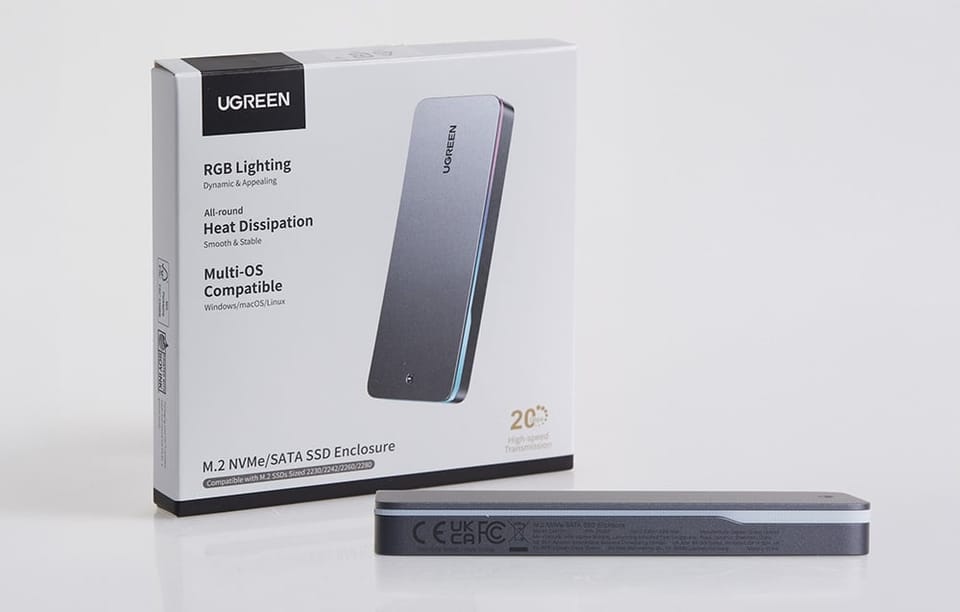 Obudowa dysku SSD UGREEN CM777, NVMe/SATA, 20Gbps, USB-C