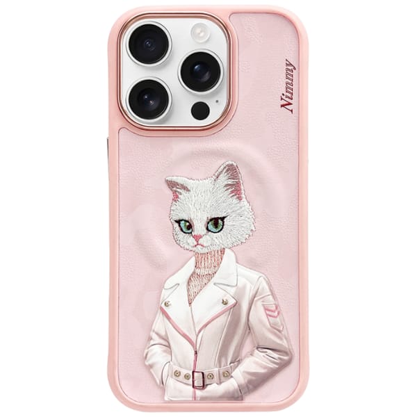 Etui Nimmy Magnetic fashion cute pet     MagSafe do iPhone 16 Pro różowy